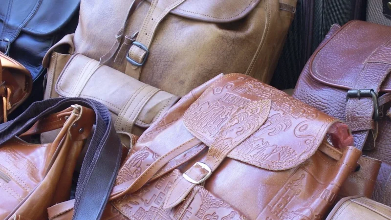 Elegancka stylowa duża damska skórzana shopperbag