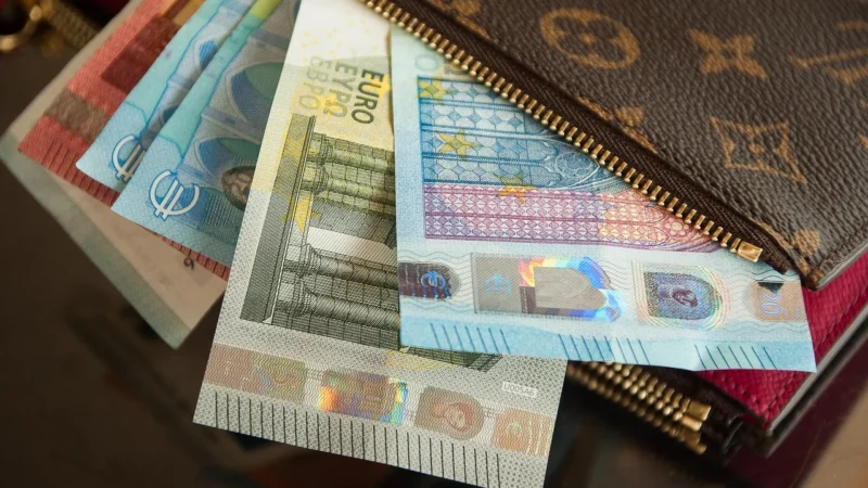 Elegancki skórzany portfel damski rovicky lakierowana opalizująca portmonetka rfid pudełko – srebrny