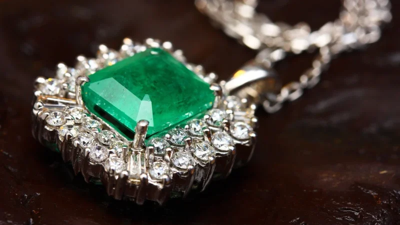 KEMER NASZYJNIK EMERALD SZMARAGD 925