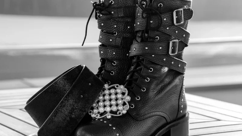Mango Pasek Damski Studs 37051271 Czarny
