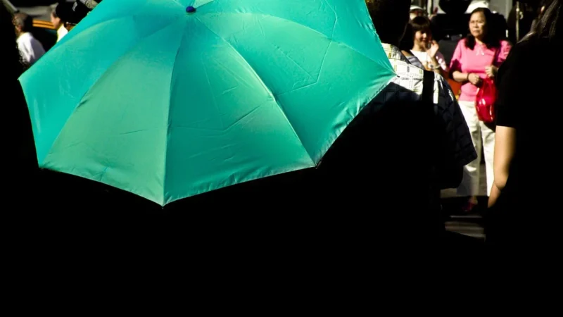 Parasol wodoodporny, Twist, turkusowy – turkusowy
